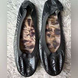 Sam Edelman Black Leather Ballet Flat